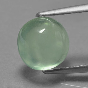 Prehnite naturale verde da 2,45 ct, taglio rotondo, traslucido