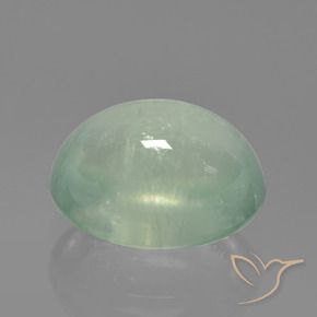 Prehnite Verde menta pallido naturale da 2.73 ct, Ovale, Traslucido