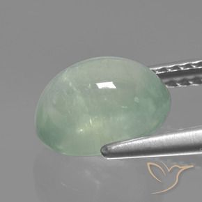 Prehnite Verde menta pallido naturale da 2.73 ct, Ovale, Traslucido