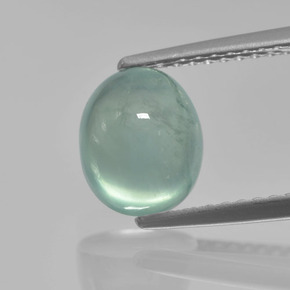 Prehnite naturale verde da 2,48 ct, taglio ovale, traslucido