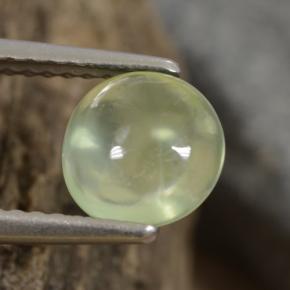 Prehnite naturale verde da 1,29 ct, taglio rotondo, trasparente
