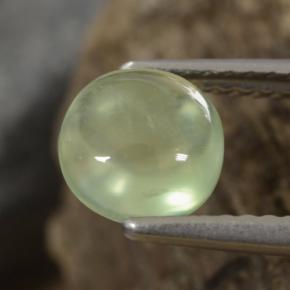 Prehnite naturale verde da 1,29 ct, taglio rotondo, trasparente