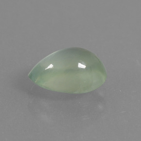 Prehnite naturale verde da 1,62 ct, taglio a pera, traslucido