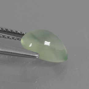 Prehnite naturale verde da 1,62 ct, taglio a pera, traslucido