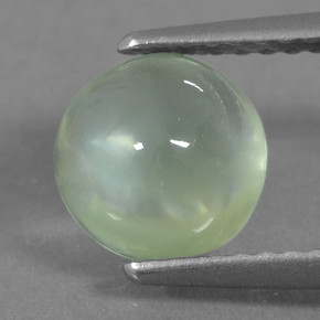 Prehnite Verde naturale da 1.60 ct, Taglio rotondo, Traslucido