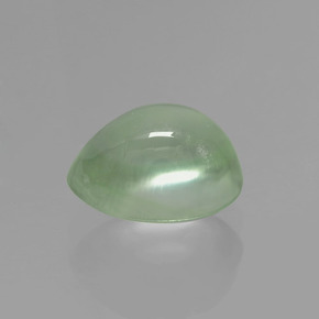 Prehnite naturale verde da 1,57 ct, taglio a pera, traslucido