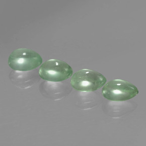 Prehnite naturale verde da 4,62 ct, taglio a pera, traslucido