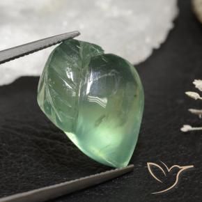 Prehnite Verde terroso naturale da 19.72 ct, Taglio a fantasia, Trasparente