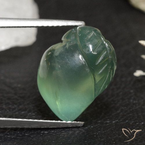 13.63ct Naturale Verde freddo Prehnite, Taglio a fantasia, Trasparente