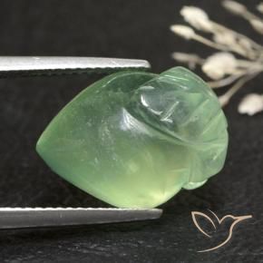 Prehnite Verde oliva naturale da 13.18 ct, Taglio a fantasia, Trasparente