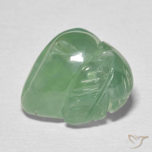15.49ct Naturale Verde terroso pallido Prehnite, Taglio a fantasia, Traslucido