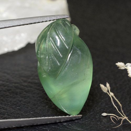 17.47ct Naturale Verde chiaro Prehnite, Taglio a fantasia, Trasparente