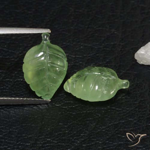 7.38ctw Naturale Verde medio Prehnite, Taglio a fantasia, Trasparente