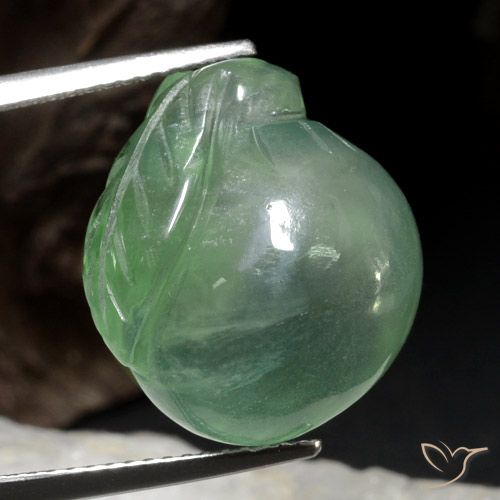 22.65ct Naturale Menta chiara Prehnite, Taglio a fantasia, Traslucido
