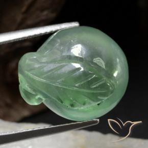 Prehnite Menta chiara naturale da 22.65 ct, Taglio a fantasia, Traslucido