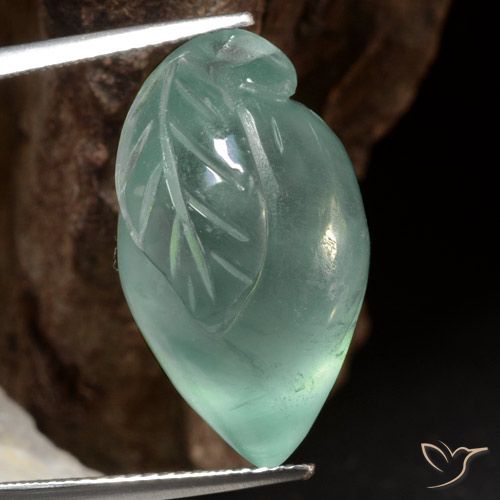23.51ct Naturale Verde mare chiaro Prehnite, Taglio a fantasia, Traslucido