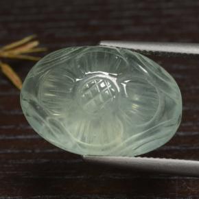 Prehnite naturale verde da 21,08 ct, taglio ovale, traslucido