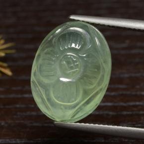 Prehnite naturale verde da 16,04 ct, taglio ovale, traslucido