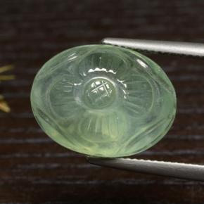 Prehnite naturale verde da 16,04 ct, taglio ovale, traslucido