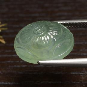 Prehnite naturale verde da 16,04 ct, taglio ovale, traslucido