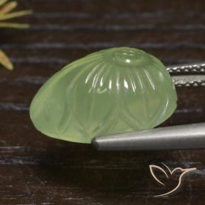 Prehnite Giallo verde naturale da 10.20 ct, Forma a pera, Traslucido