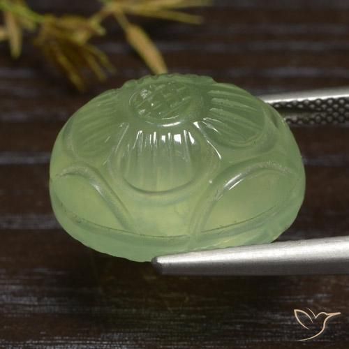 Prehnite Giallo verde naturale da 19.84 ct, Ovale, Traslucido