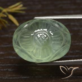 Prehnite Verde caldo naturale da 15.27 ct, Ovale, Traslucido