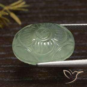 Prehnite Verde caldo naturale da 15.27 ct, Ovale, Traslucido