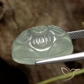 Prehnite Verde molto chiaro naturale da 18.48 ct, Taglio a fiore, Traslucido