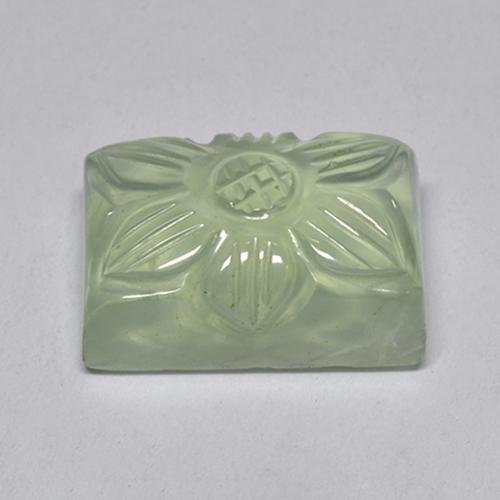 Prehnite naturale verde da 10,04 ct, taglio fiore, trasparente