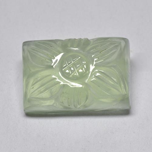 Prehnite naturale verde da 10,04 ct, taglio fiore, trasparente