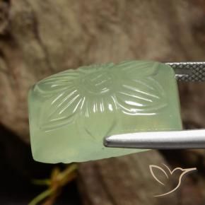 Prehnite Verde chiaro naturale da 21.18 ct, Taglio a fiore, Traslucido