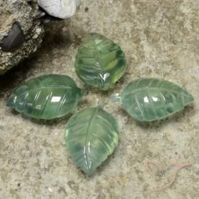 Gemme di Prehnite Verde freddo naturale da 22.38 ct, Taglio a fiore, Trasparente