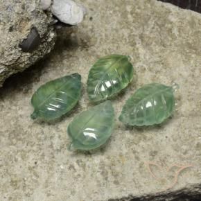 Gemme di Prehnite Verde freddo naturale da 22.38 ct, Taglio a fiore, Trasparente