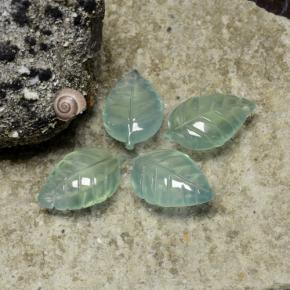 Gemme di Prehnite Verde pallido naturale da 23.65 ct, Taglio a fiore, Trasparente
