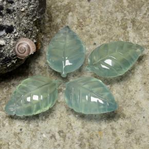 Gemme di Prehnite Verde pallido naturale da 23.65 ct, Taglio a fiore, Trasparente