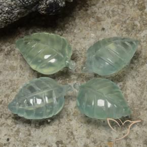Gemme di Prehnite Verde mare chiaro naturale da 14.67 ct, Taglio a fiore, Trasparente
