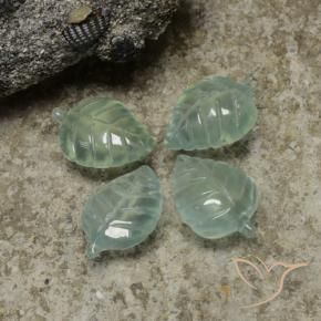 Gemme di Prehnite Verde mare chiaro naturale da 14.67 ct, Taglio a fiore, Trasparente