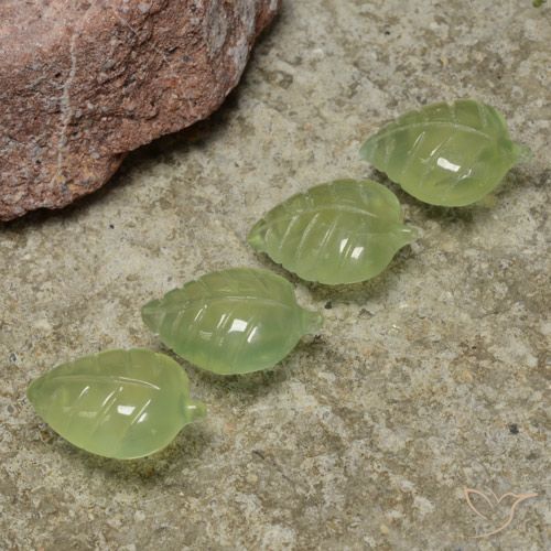 21.50ctw Naturale Verde Pera Pallido Prehnite, Taglio a fiore, Trasparente