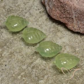 Gemme di Prehnite Verde Pera Pallido naturale da 21.50 ct, Taglio a fiore, Trasparente