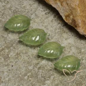Gemme di Prehnite Verde lime naturale da 23.73 ct, Taglio a fiore, Trasparente