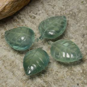 Prehnite naturale verde da 29,40 ct, taglio fiore, trasparente