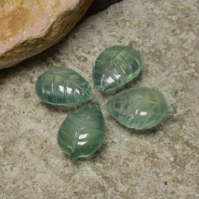 Prehnite naturale verde da 29,40 ct, taglio fiore, trasparente