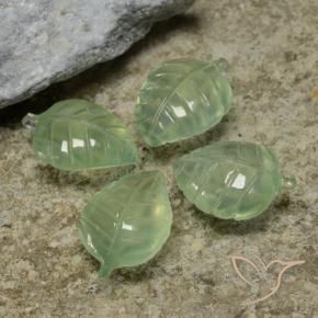 Gemme di Prehnite Verde Pera Pallido naturale da 25.87 ct, Taglio a fiore, Trasparente