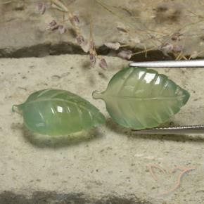 Gemme di Prehnite Verde caldo naturale da 17.47 ct, Taglio a fiore, Traslucido