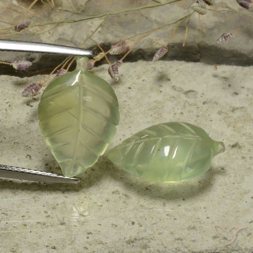 13.18ctw Naturale Verde Pera Pallido Prehnite, Taglio a fiore, Traslucido