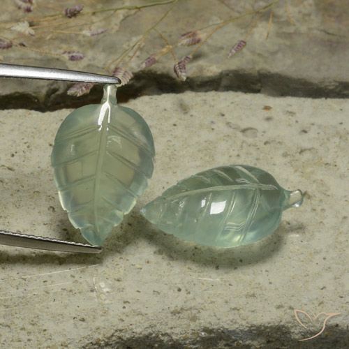 16.04ctw Naturale Verde molto chiaro Prehnite, Taglio a fiore, Traslucido