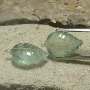Gemme di Prehnite Verde molto chiaro naturale da 16.04 ct, Taglio a fiore, Traslucido