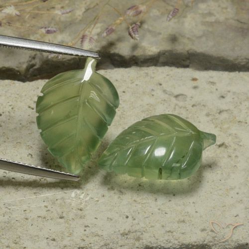 17.42ctw Naturale Verde medio Prehnite, Taglio a fiore, Traslucido