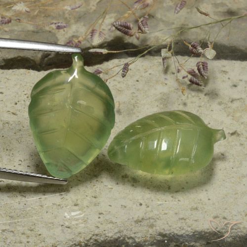 20.03ctw Naturale Verde caldo Prehnite, Taglio a fiore, Traslucido